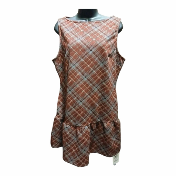 Cider Dresses & Skirts - Cider Women’s Plaid Sleeveless Drop Waist Dress XL NWT JC545